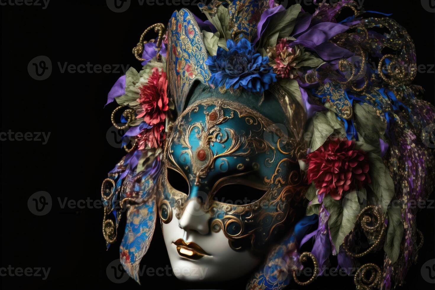 veneziano carnevale maschera. ai generato foto