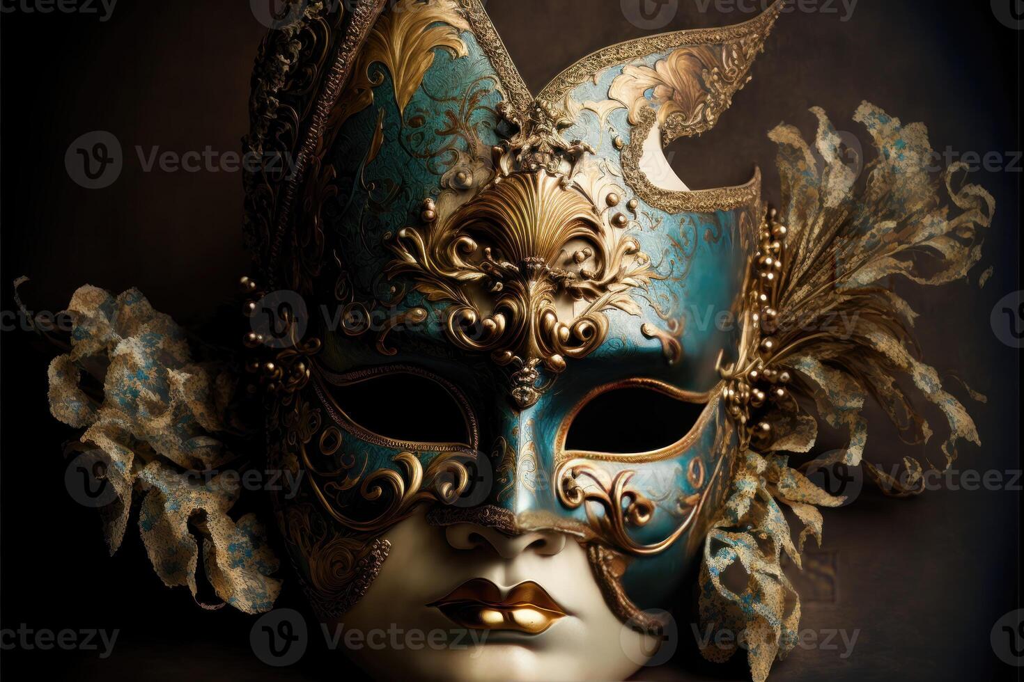 veneziano carnevale maschera. ai generato foto