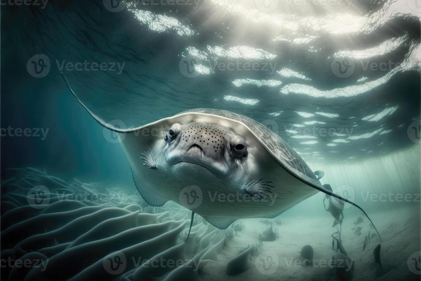 ai generato vedere grazioso e dolce razze sott'acqua. foto