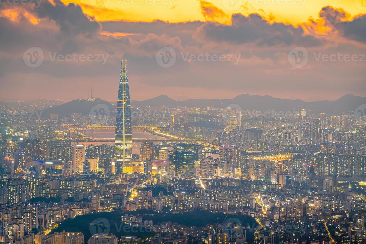 centro Seoul città orizzonte, paesaggio urbano di Sud Corea foto