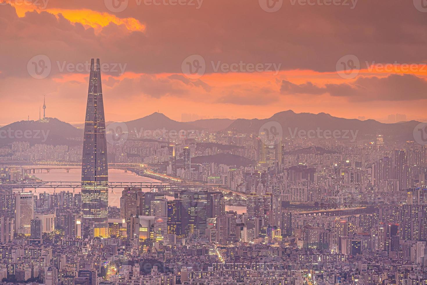 centro Seoul città orizzonte, paesaggio urbano di Sud Corea foto