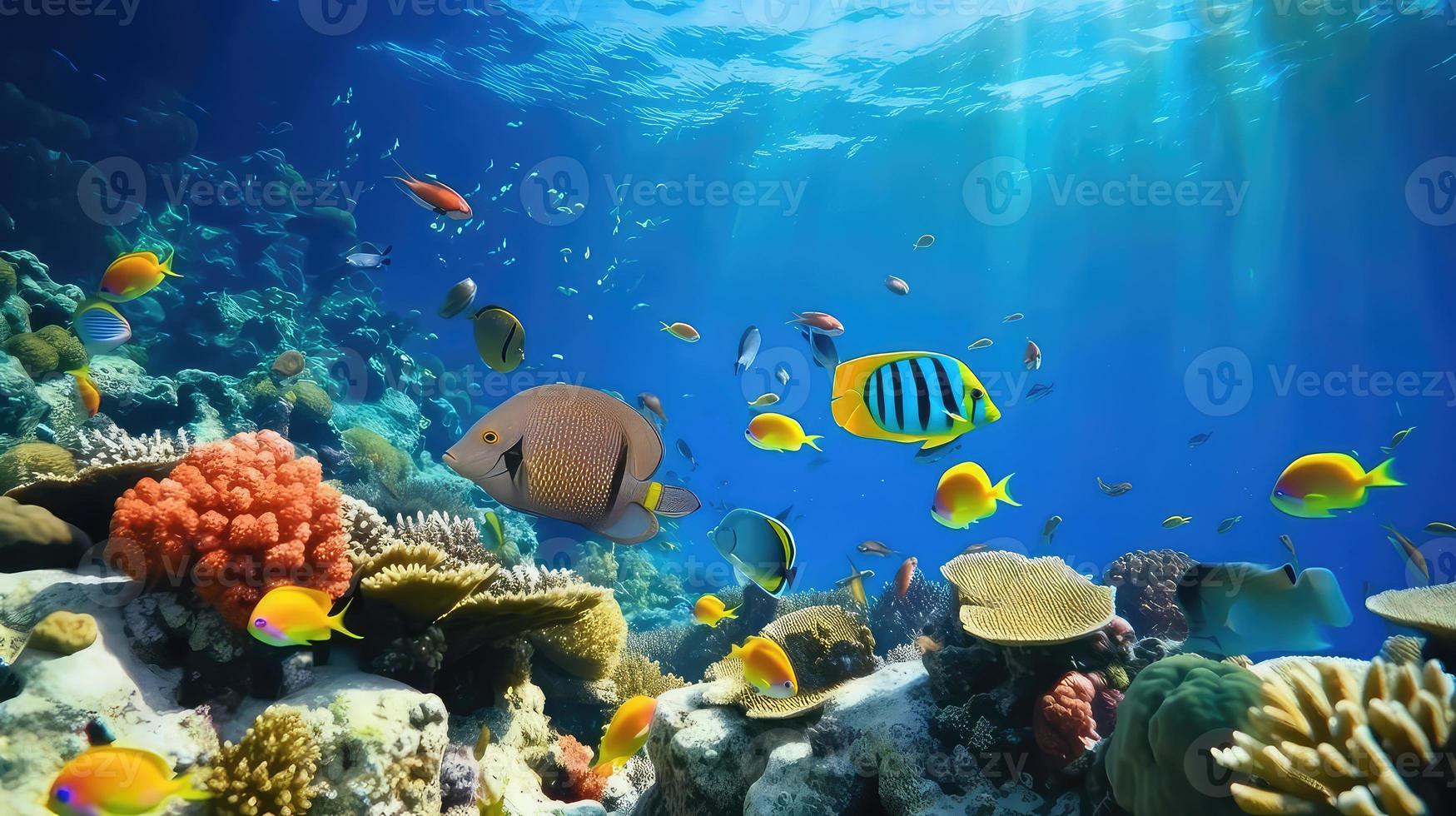 animali di il subacqueo mare mondo. ecosistema. colorato tropicale pesce. foto