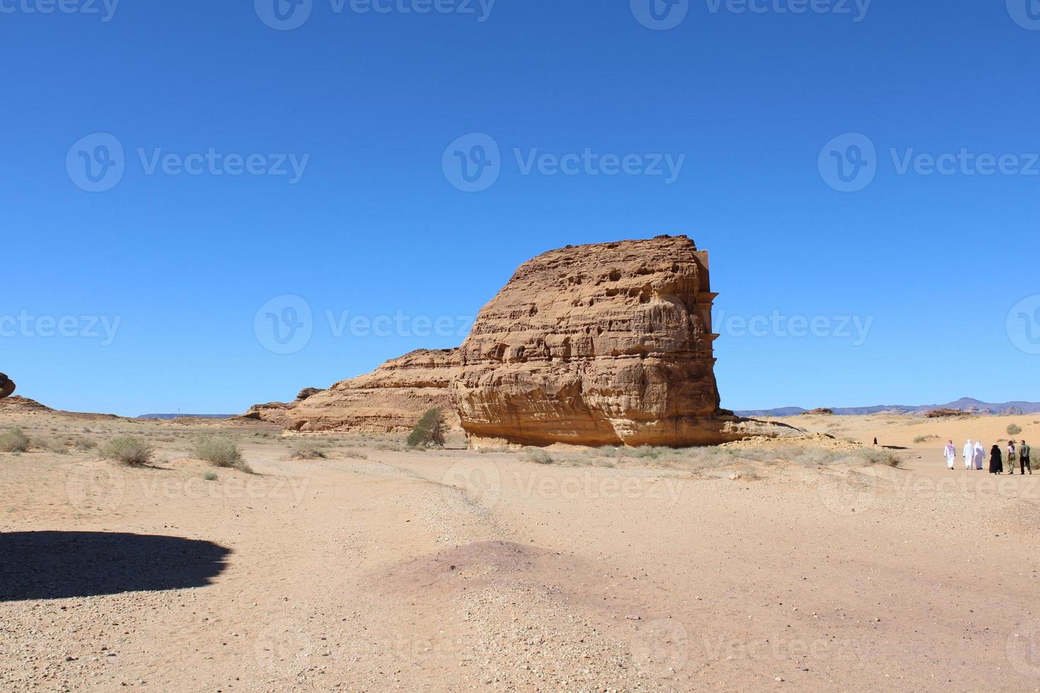 bellissimo giorno Visualizza di al egra, madain saleh archeologico luogo nel al ula, Arabia arabia. foto