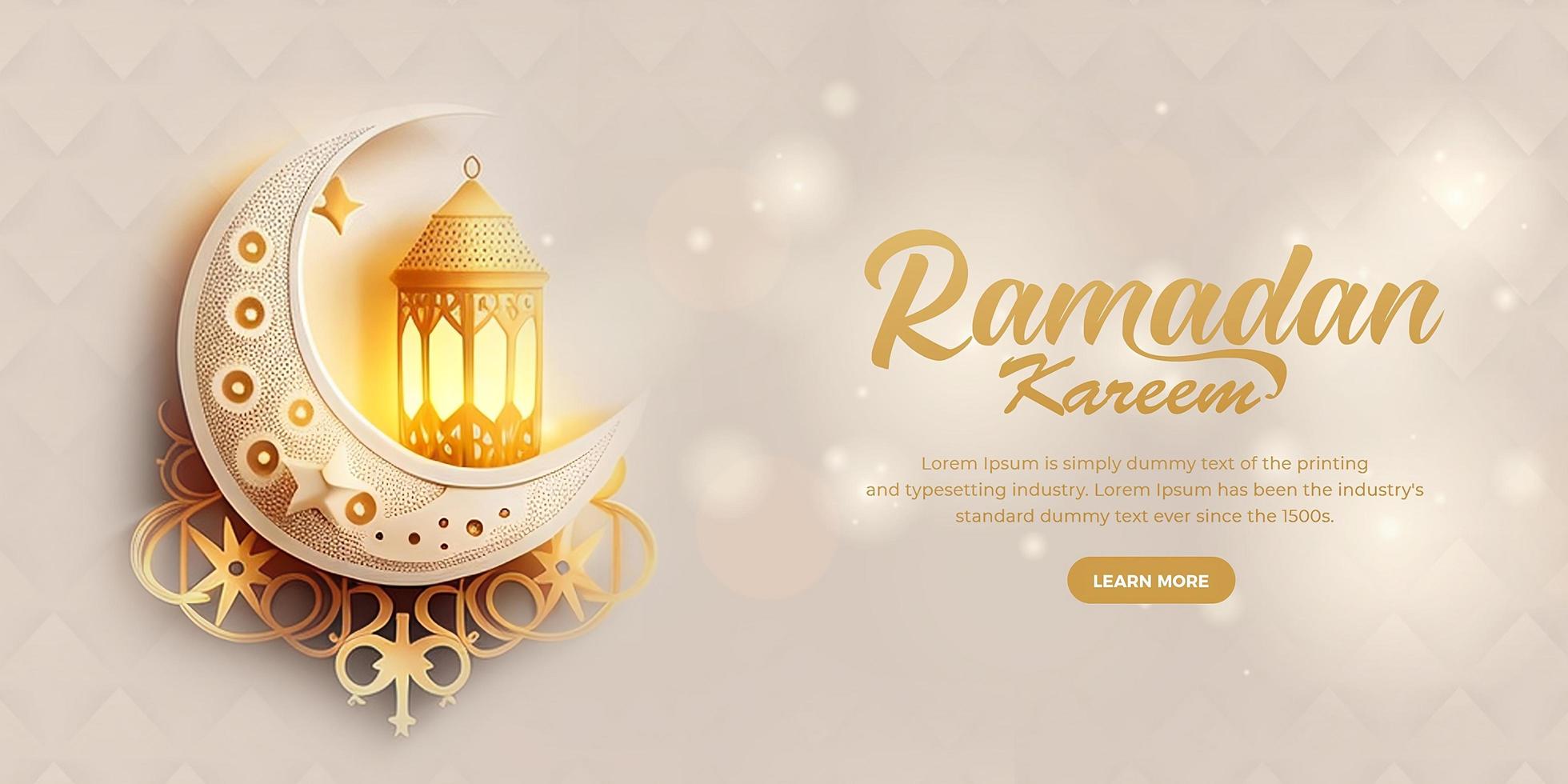 Ramadan kareem Arabo islamico elegante lusso ornamentale sfondo con islamico modello. foto