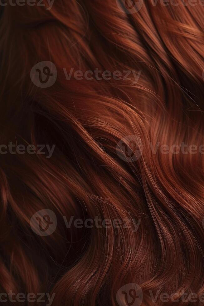 bellissimo rosso capelli sfondo, creato con generativo ai foto