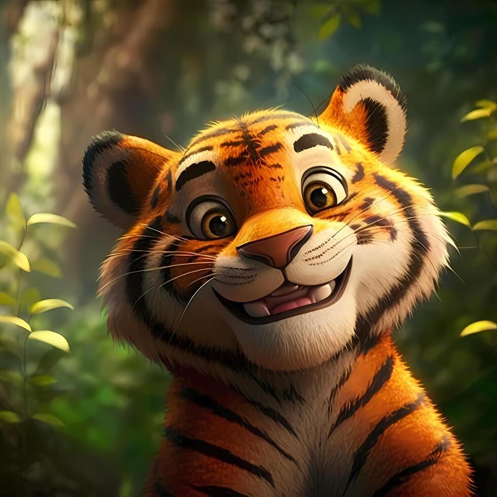 tigre illustrazione ai generato foto