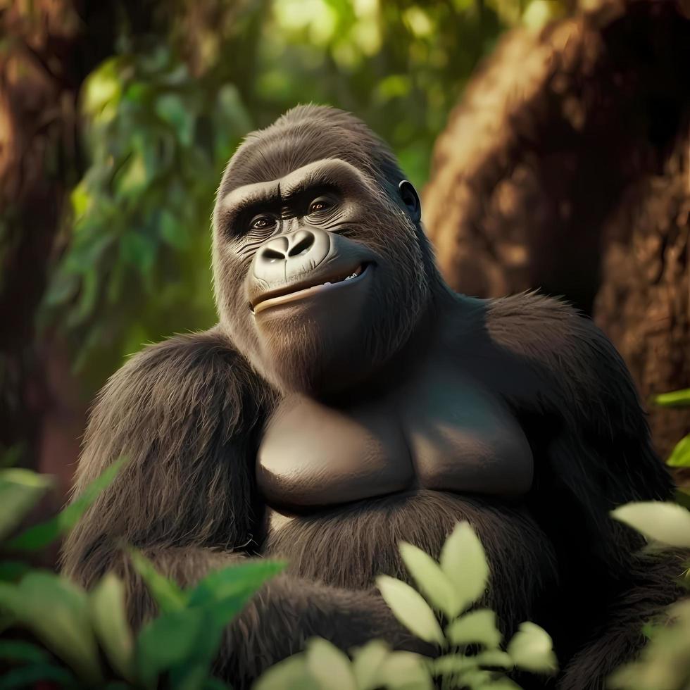 gorilla illustrazione ai generato foto