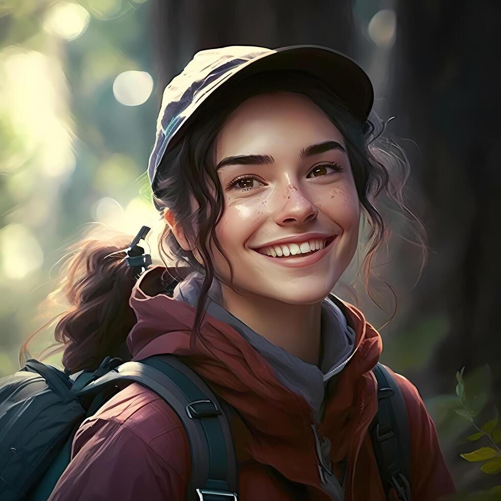 donna advanture persone personaggio illustrazione ai generato foto