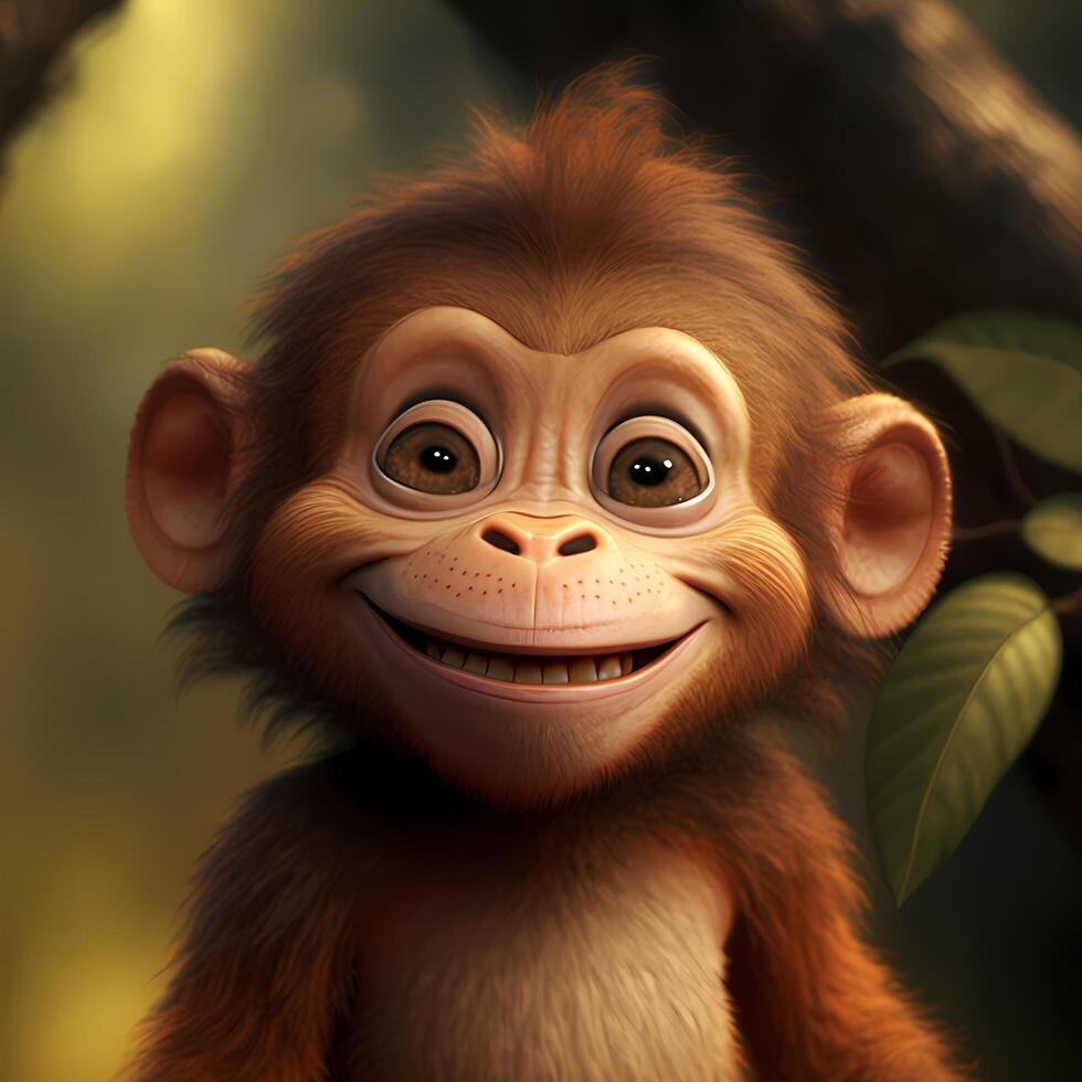 scimmia animale illustrazione ai generato foto