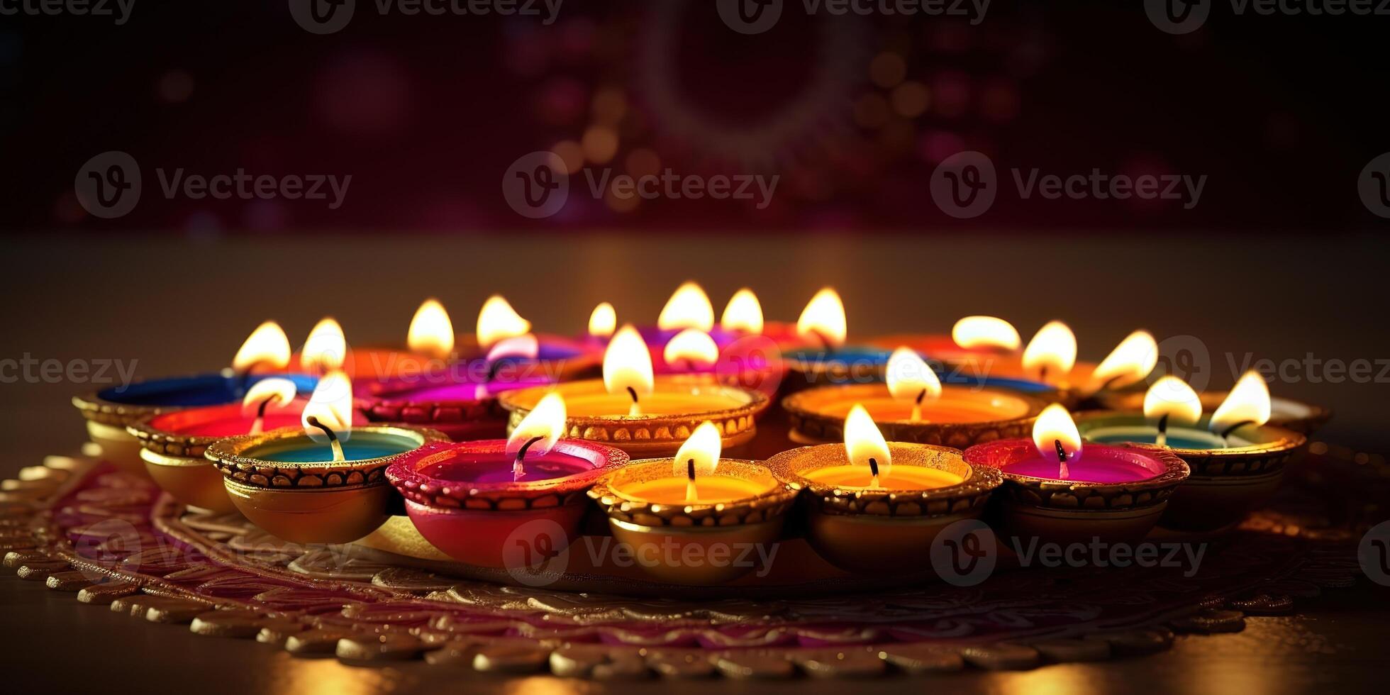 Diwali sfondo con candela leggero ai foto