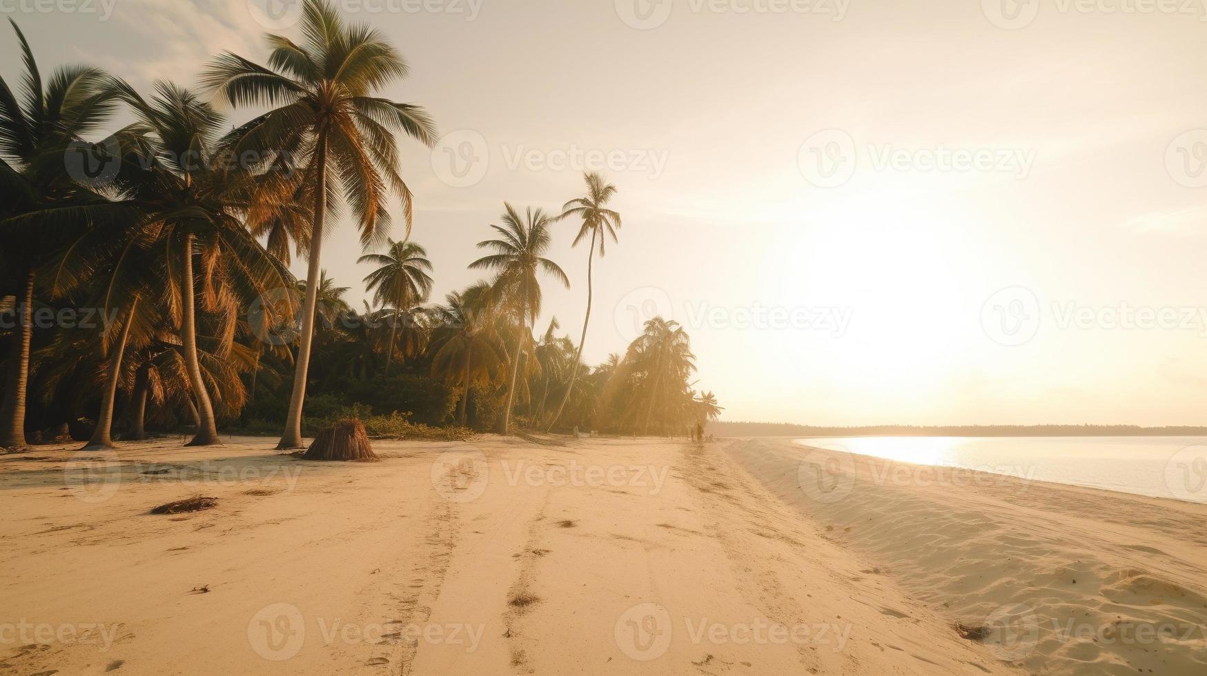 tropicale Paradiso o Noce di cocco palma spiaggia o bianca sabbia laguna foto