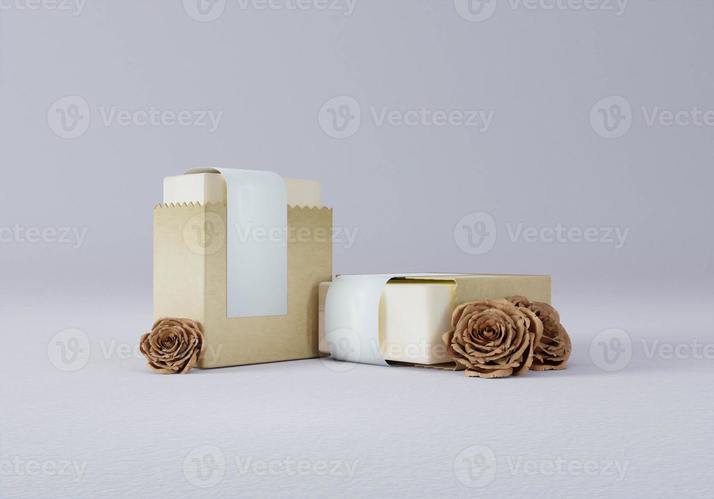 beige carta scatola confezione con design spazio foto
