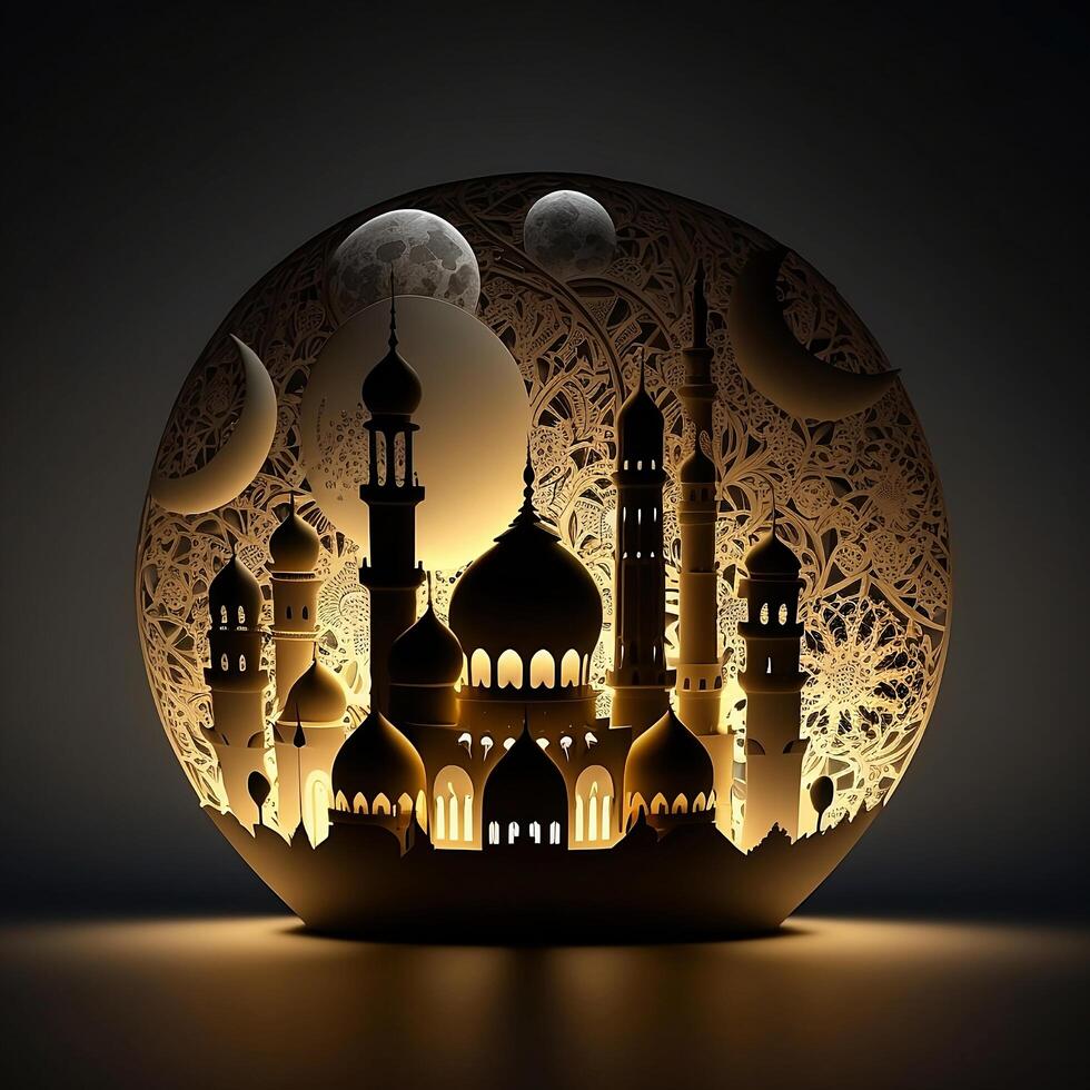 islamico sfondo per Ramadan e eid celebrazione creato con generativo ai foto