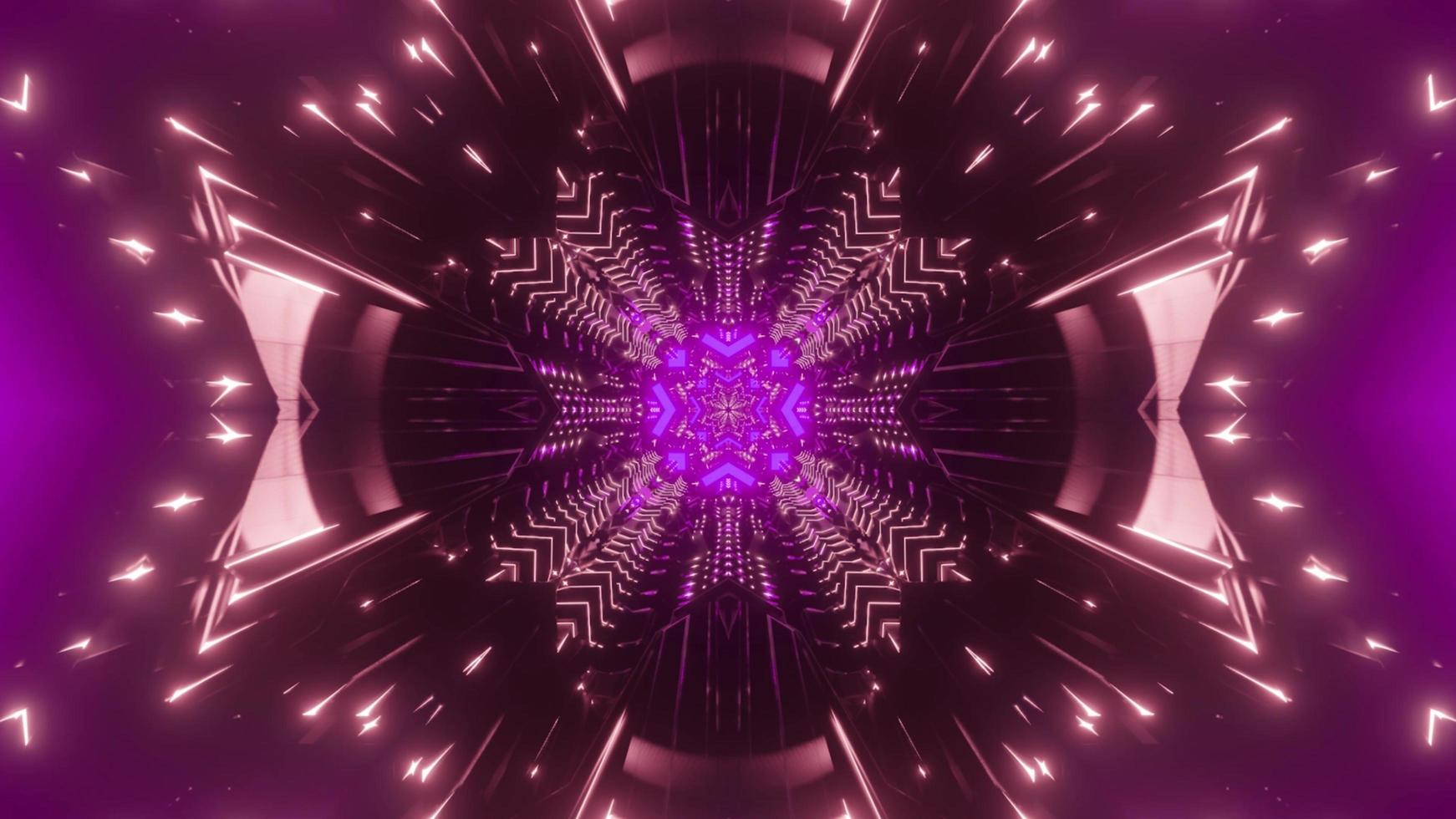 sfondo geometrico lucido con luci al neon 3d illustrazione foto