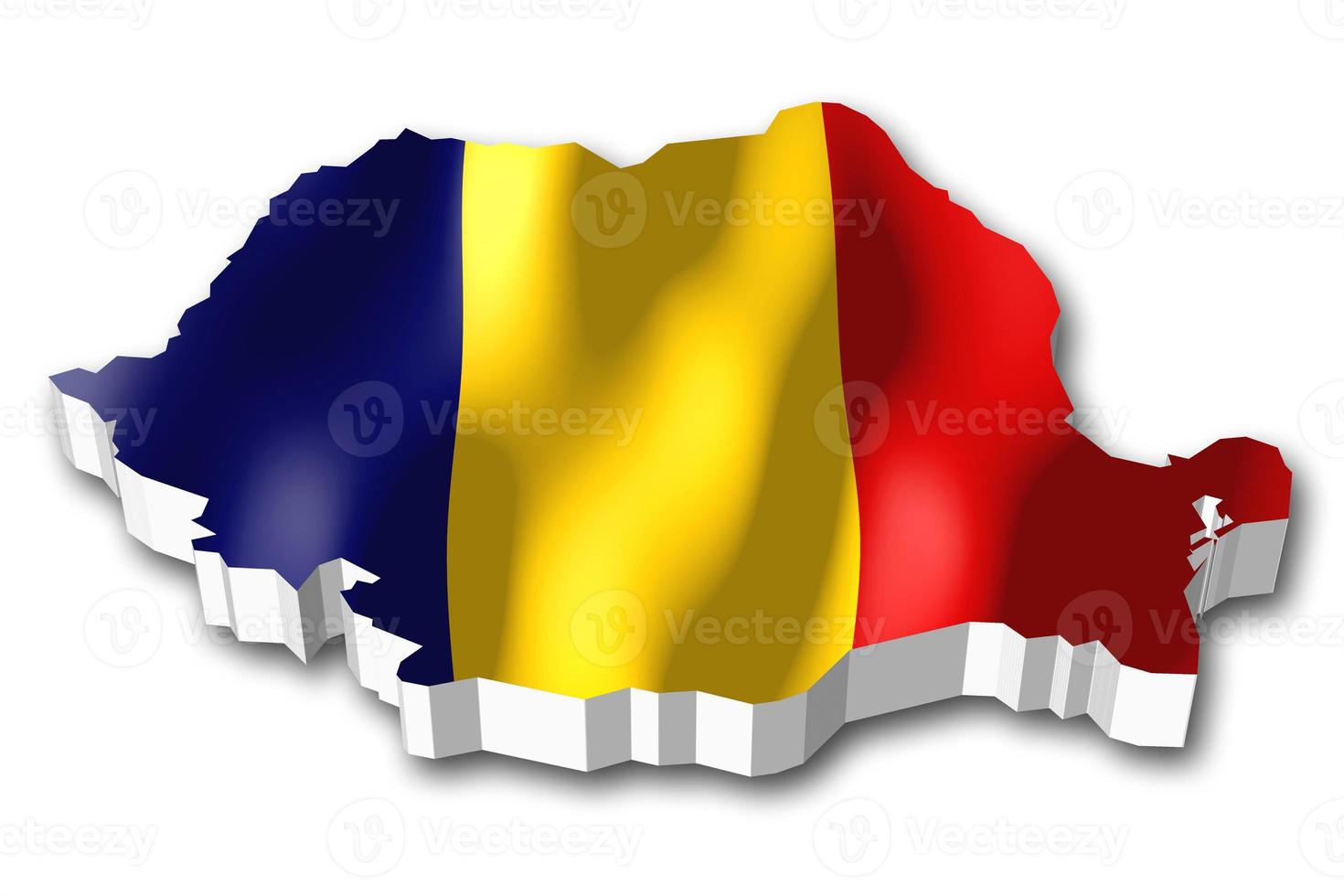 Romania - nazione bandiera e confine su bianca sfondo foto