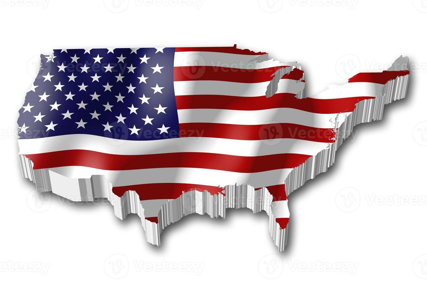 Stati Uniti d'America - nazione bandiera e confine su bianca sfondo foto