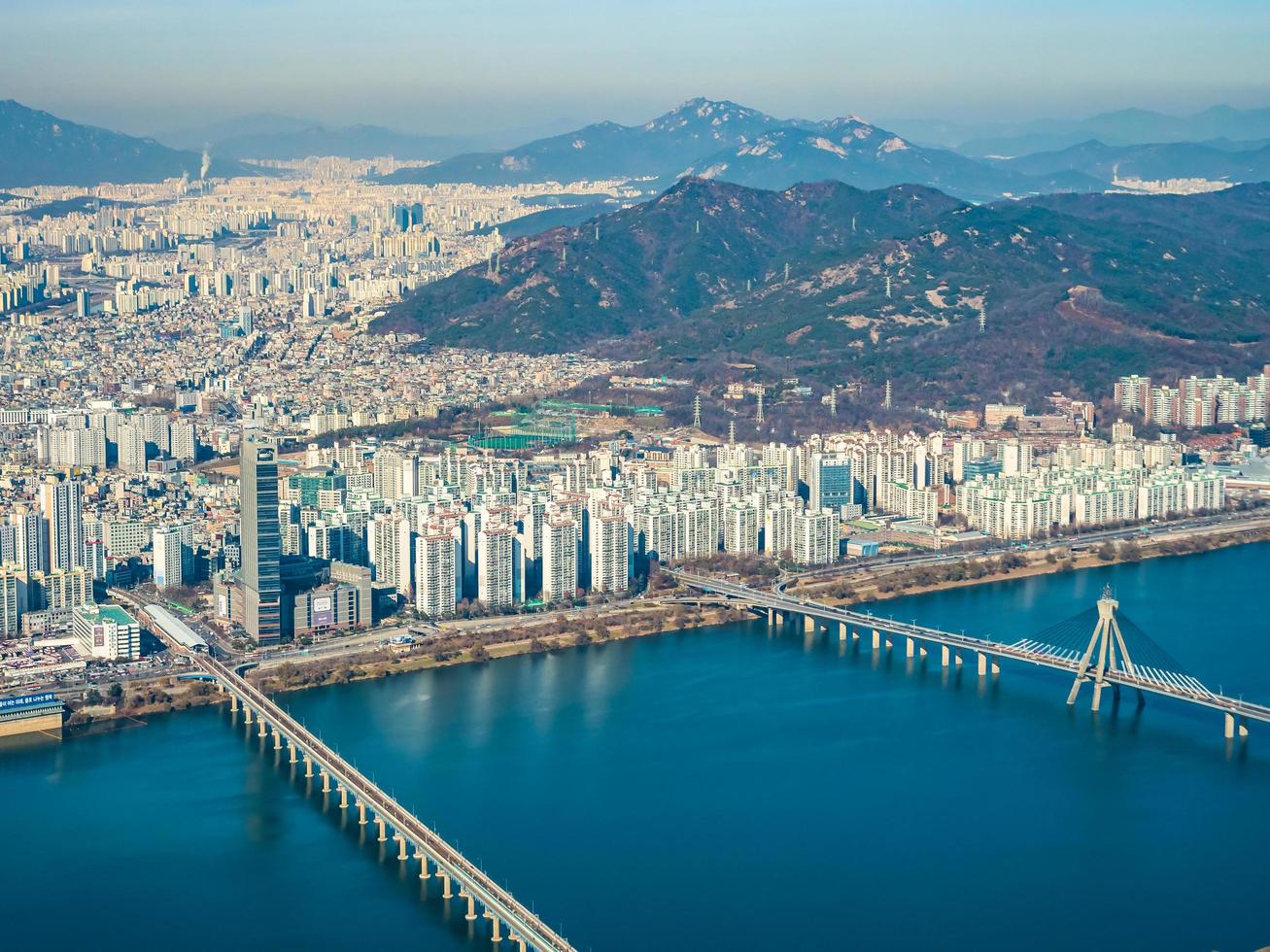 paesaggio urbano della città di seoul, corea del sud foto