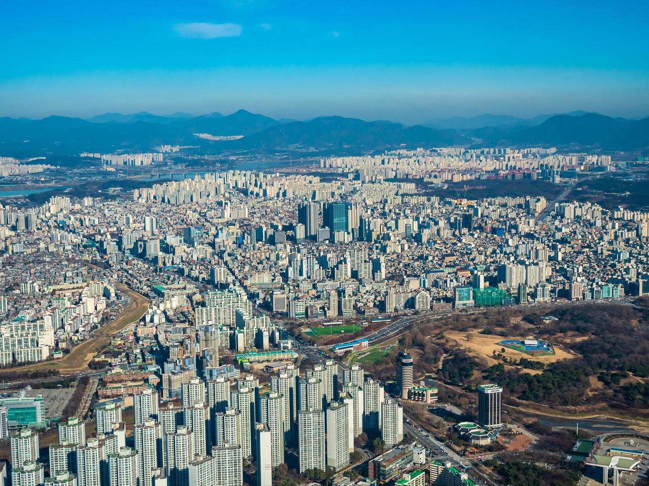 paesaggio urbano della città di seoul, corea del sud foto