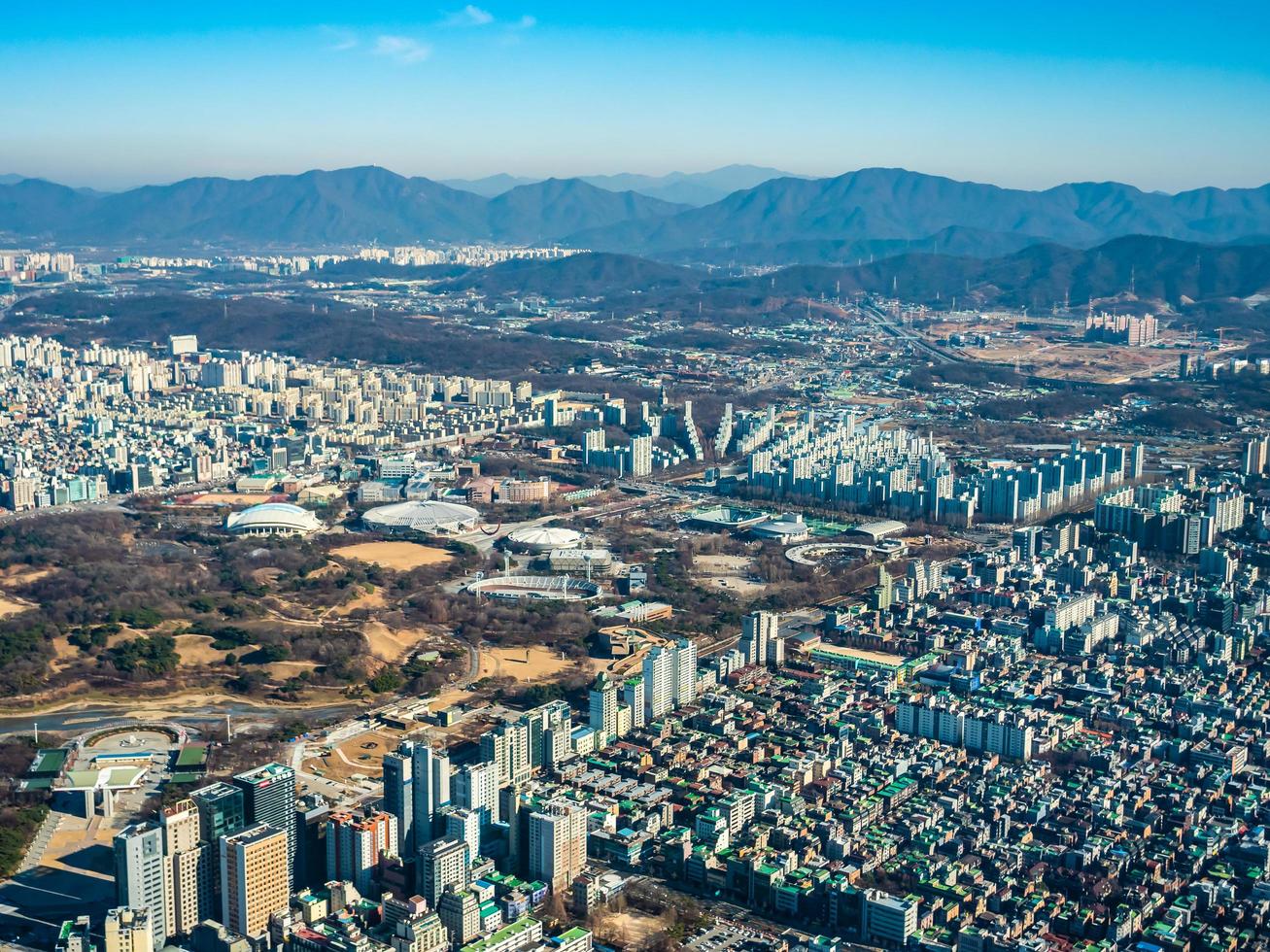 paesaggio urbano della città di seoul, corea del sud foto