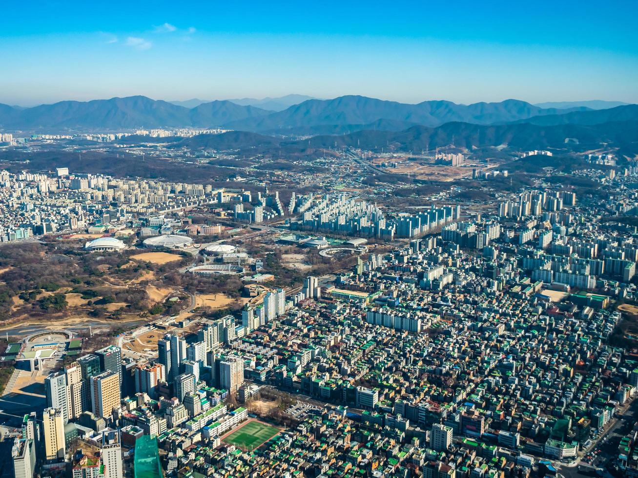 paesaggio urbano della città di seoul, corea del sud foto