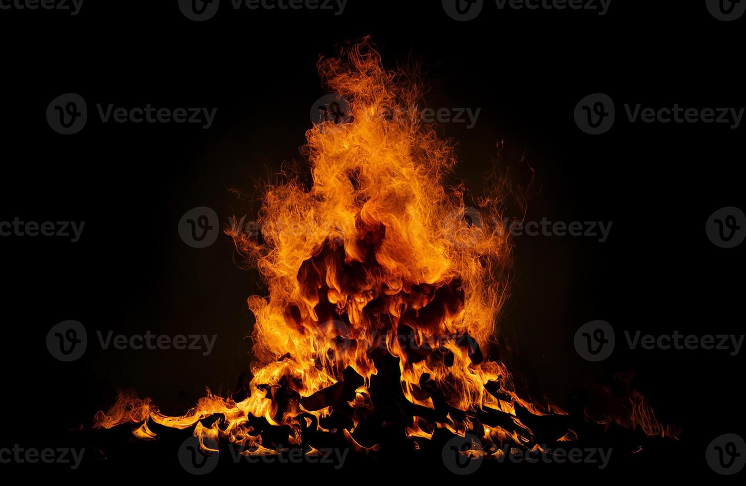 fuoco fiamme su nero - generativo ai. foto