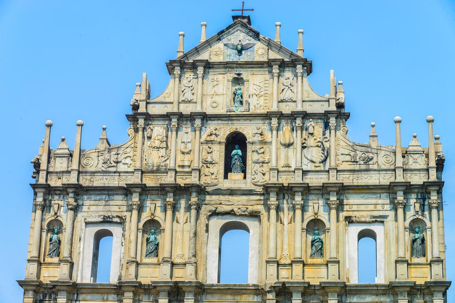 rovine della chiesa di san paolo nella città di macao, cina foto