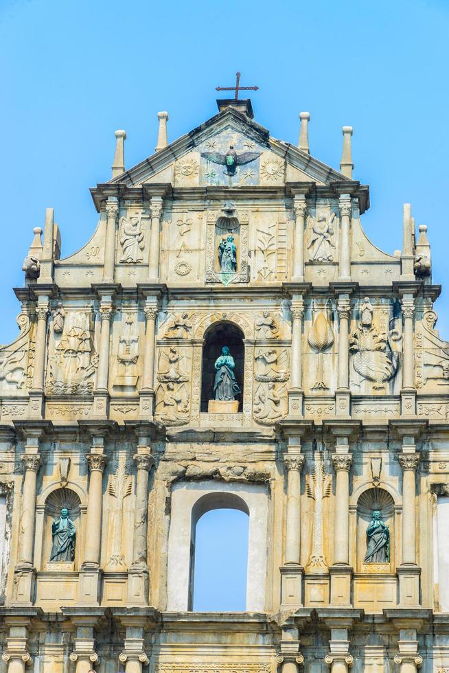 rovine della chiesa di san paolo nella città di macao, cina foto