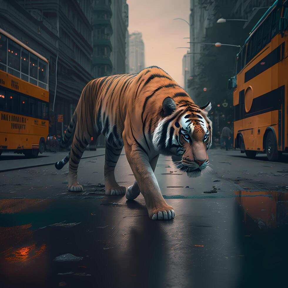 tigre animale illustrazione ai generato foto