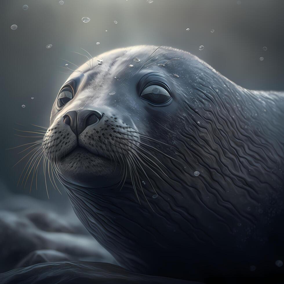 foca illustrazione ai generato foto