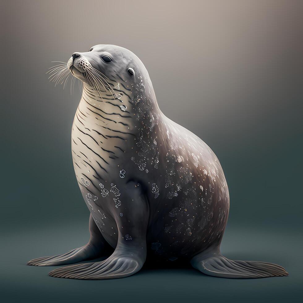 foca illustrazione ai generato foto