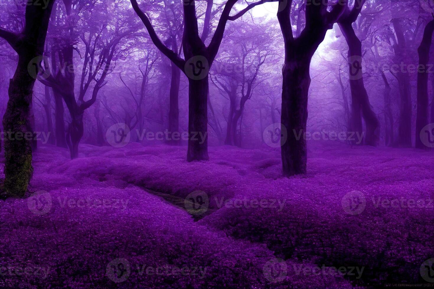 illustrazione di un' buio viola foresta foto