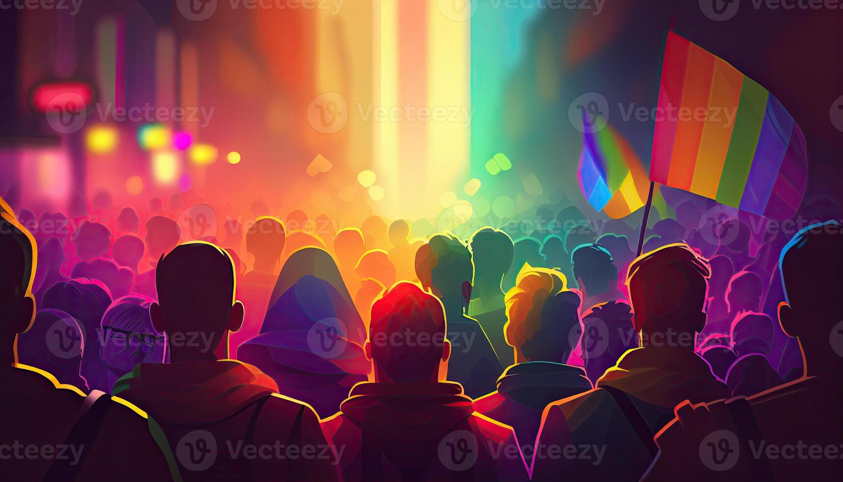lgbt Comunità orgoglio sfondo illustrazione, arcobaleno bandiera colori. generativo ai foto