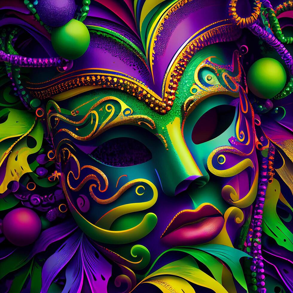 viola mardi gras carnaval sfondo con maschera. generativo ai foto