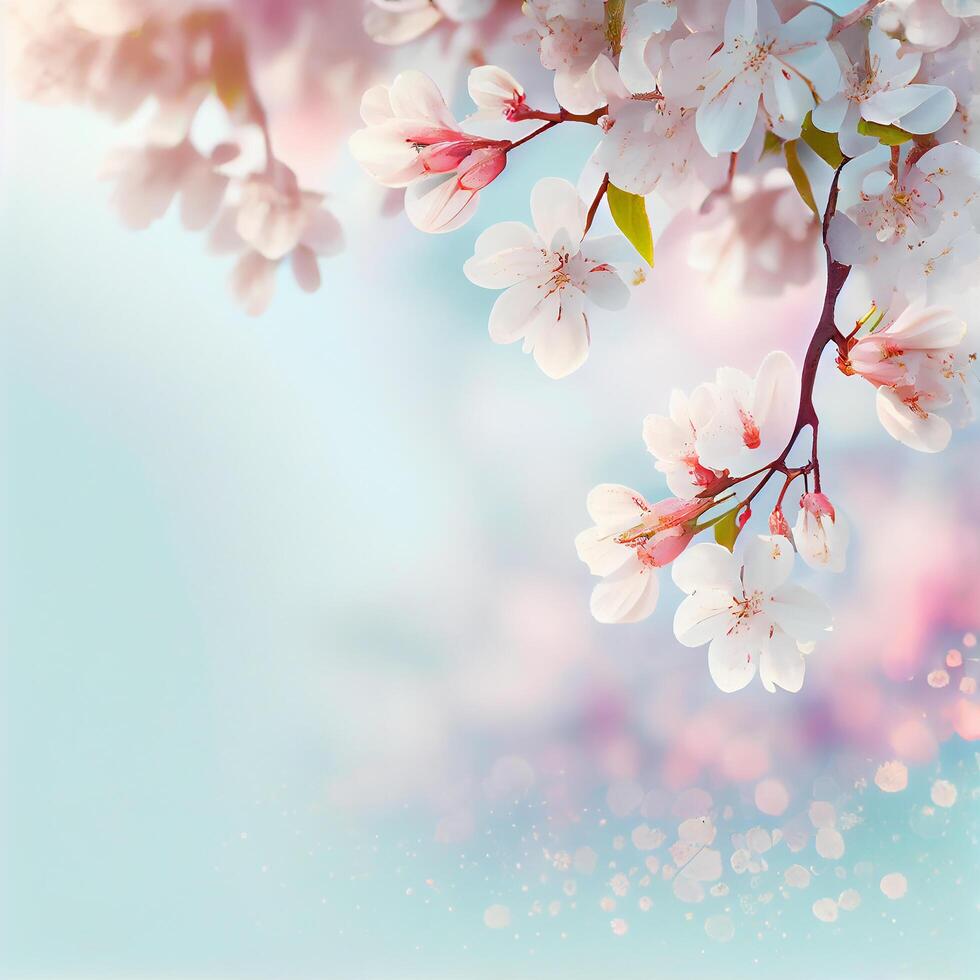 primavera beauliful ciliegia fiorire backgroundgenerative ai foto