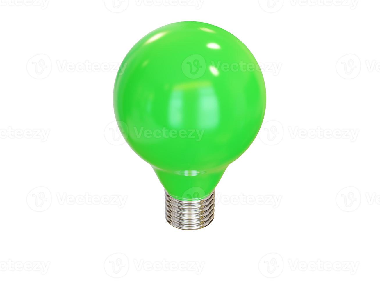 verde leggero lampadina. 3d rendere foto