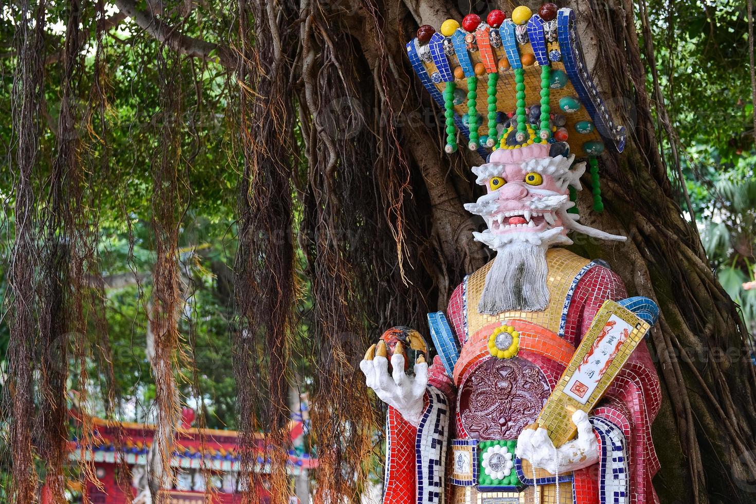 Dio statua nel guan yin tempio a respingere baia, hong kong foto