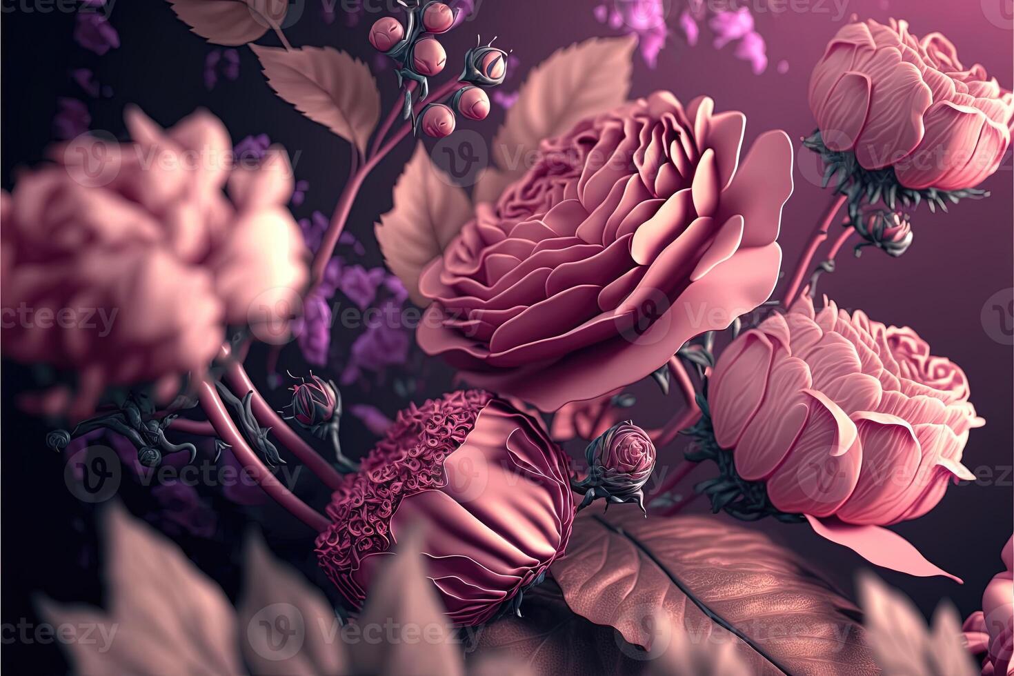 astratto rosa floreale sfondo con bellissimo fiori. astratto nozze sfondo. ai generativo foto