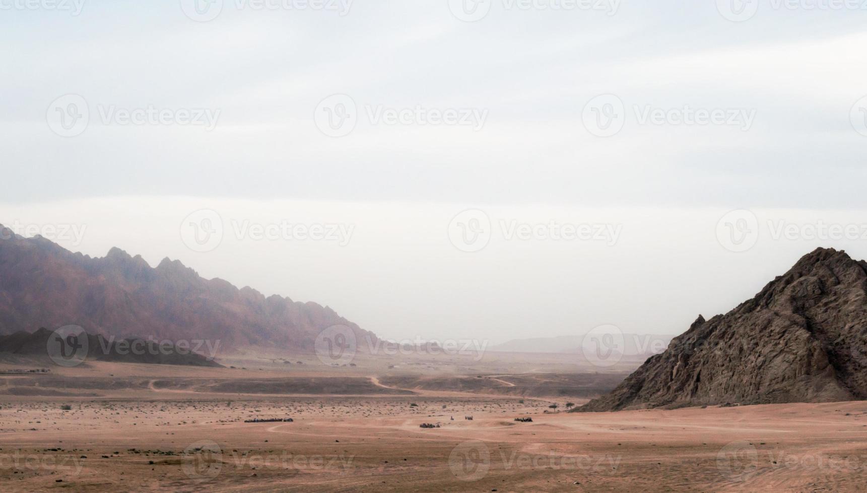 vista del deserto con le montagne foto