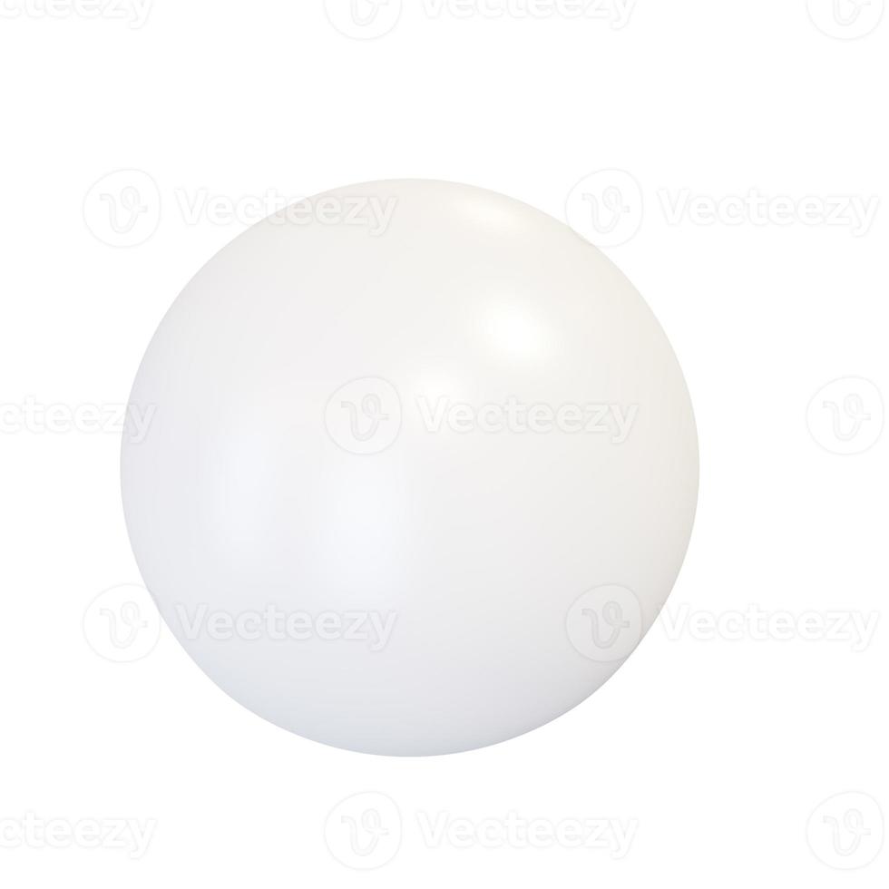 bianca plastica sfera. 3d rendere. foto