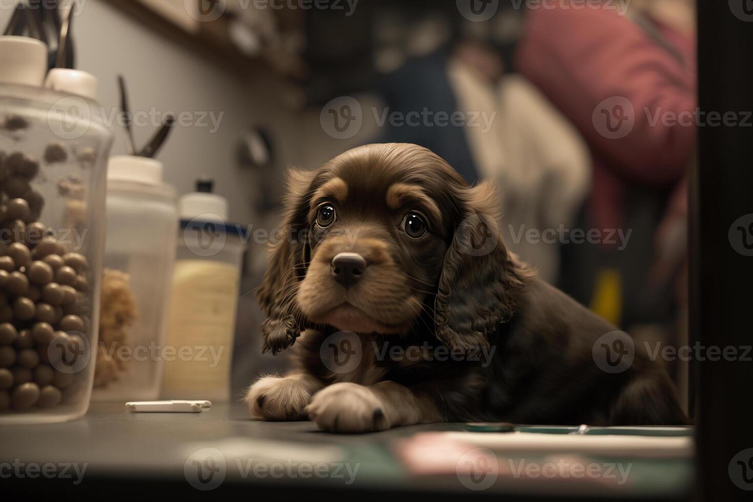 cane animale domestico a il veterinario ufficio illustrazione generativo ai foto