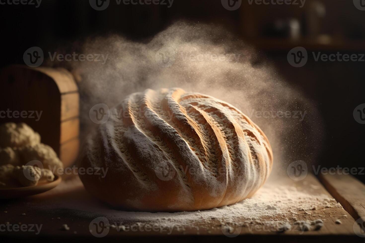 cottura a vapore caldo al forno pane generativo ai foto