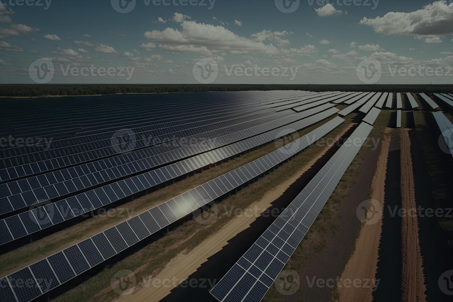 solare aziende agricole nel a distanza le zone. generativo ai foto