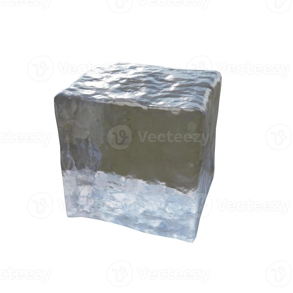 uno ghiaccio cubo. 3d rendere. foto