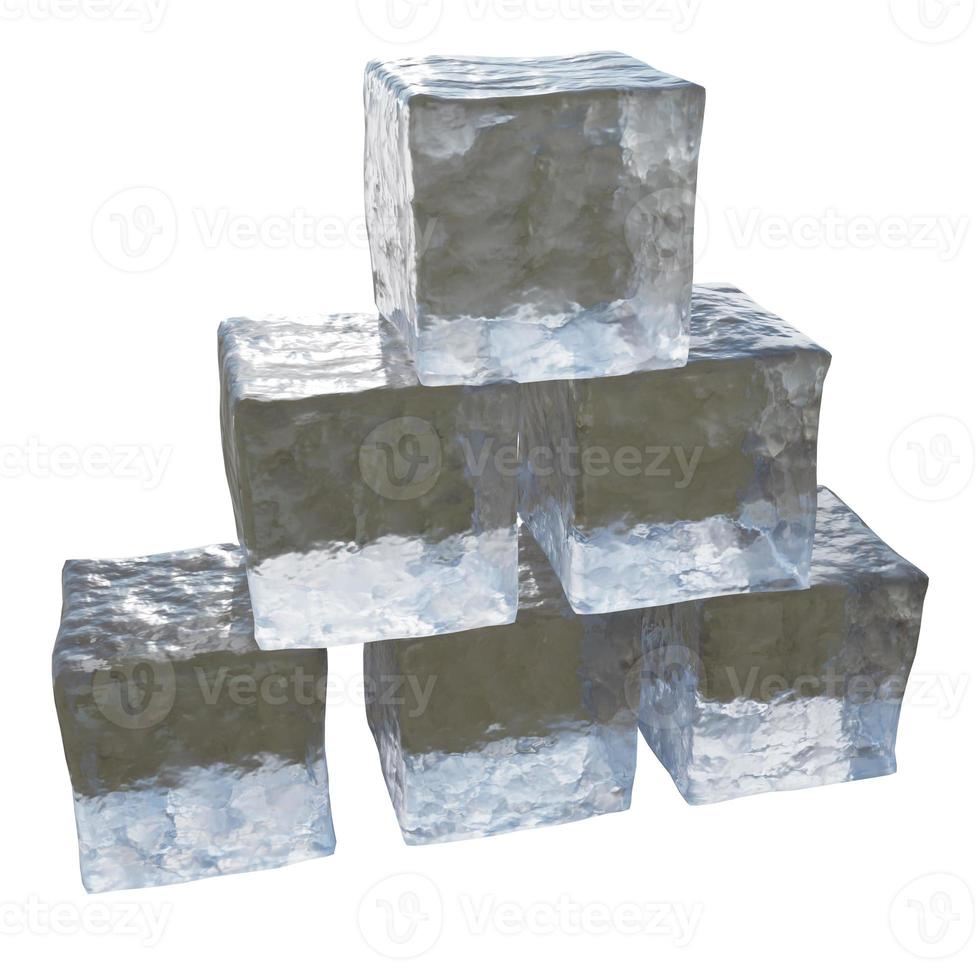 piramide di ghiaccio cubi. 3d rendere. foto