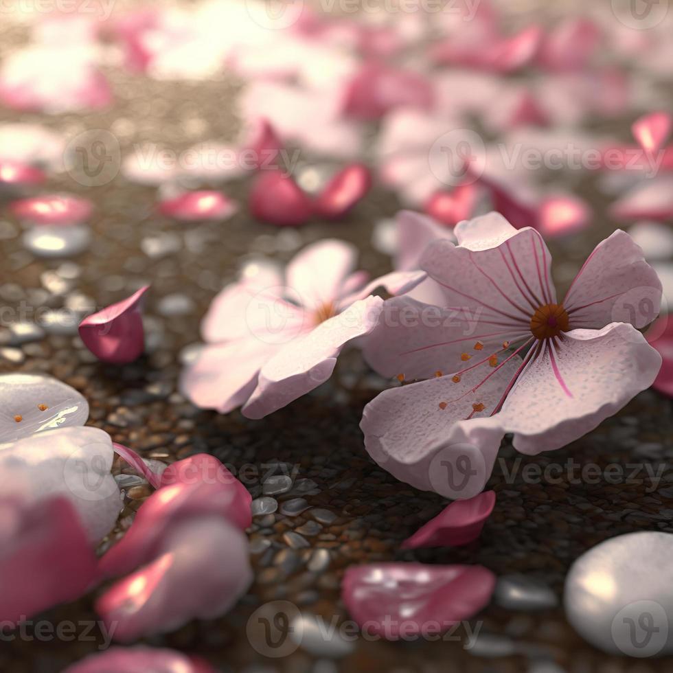rosa sakura petali. ai rendere foto