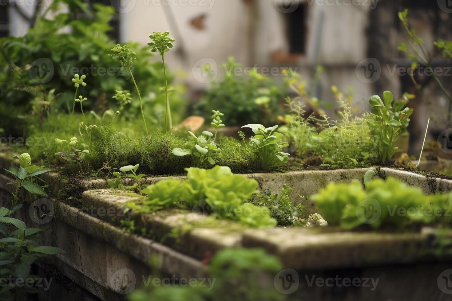 urbano giardino, creato con generativo ai foto