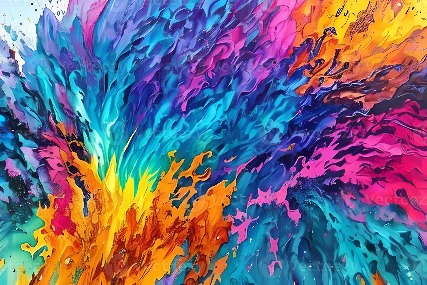 acqua colore o olio pittura bene arte illustrazione di astratto spruzzo fiamma fuoco spray spazzola lancio artistico Stampa digitale arte. foto