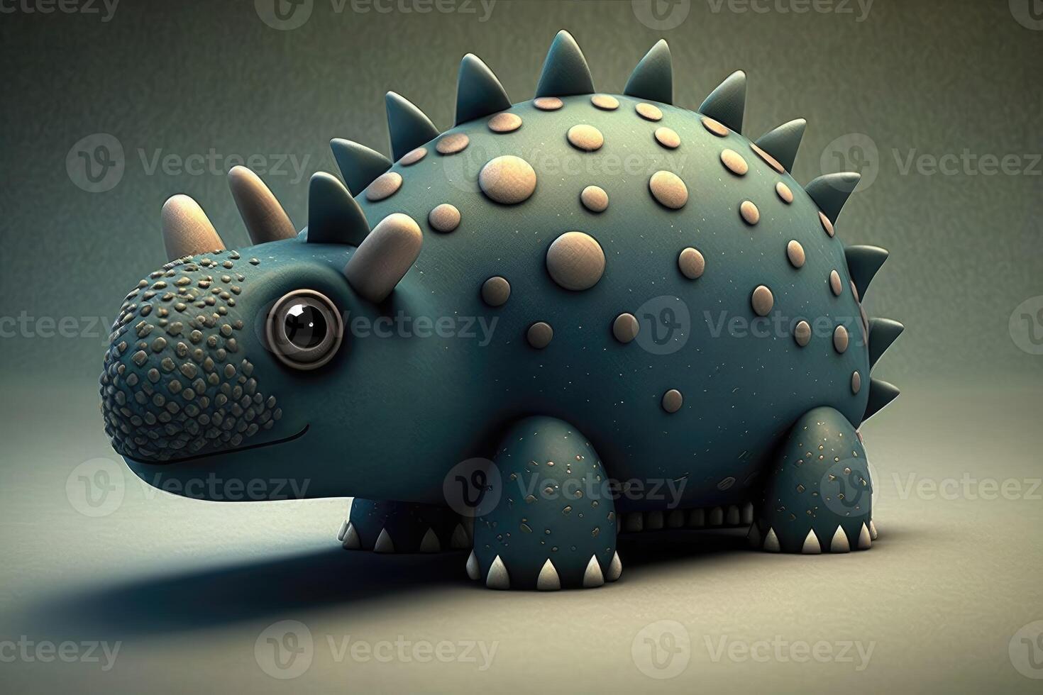 ai generato 3d carino Ankylosaurus cartone animato. un' gruppo di primitivo rettile dinosauri a partire dal il cretaceo periodo. foto