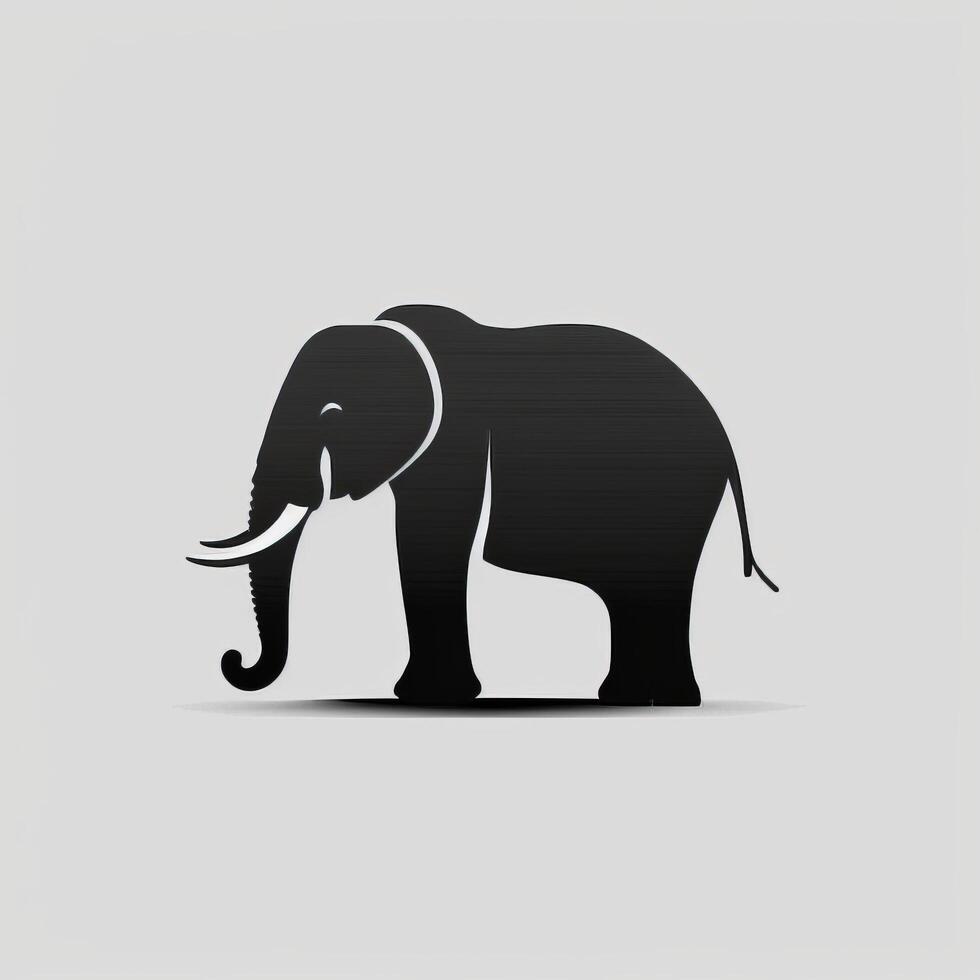 nero elefante logo su bianca sfondo generativo ai foto