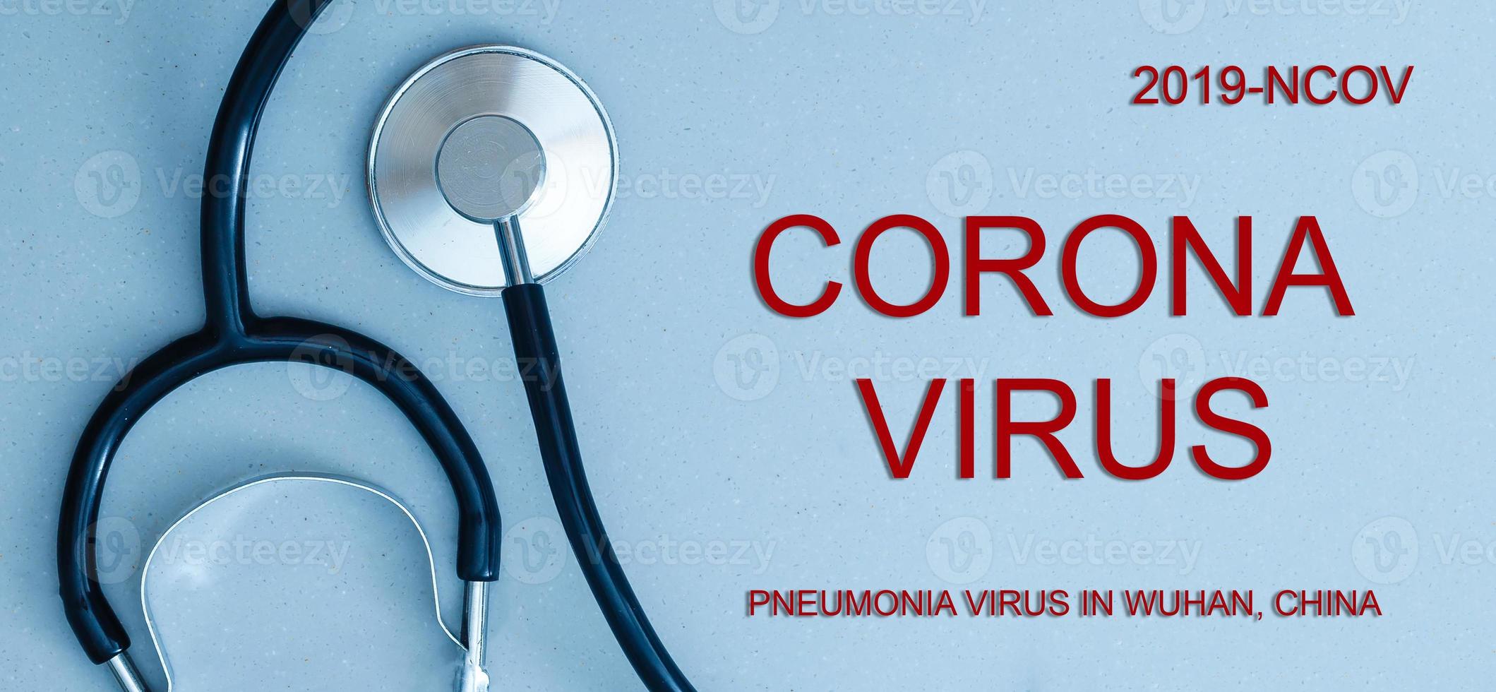 mers-CoV Cinese infezione romanzo corona virus, stetoscopio avvicinamento. foto